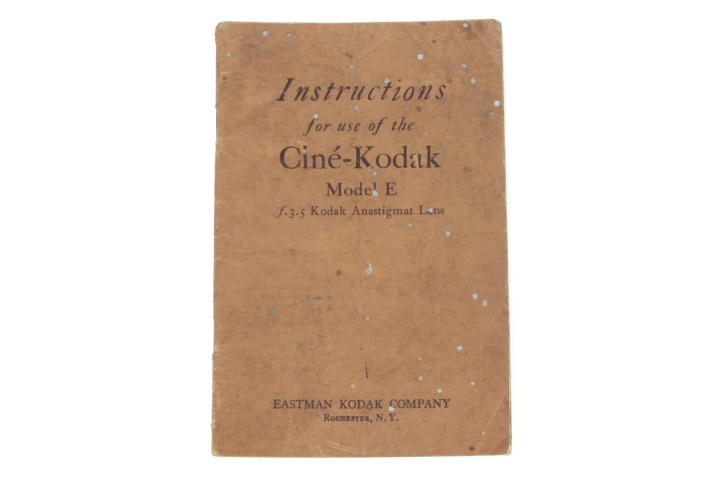Kodak Cine Model E Instructions - FAST N FREE