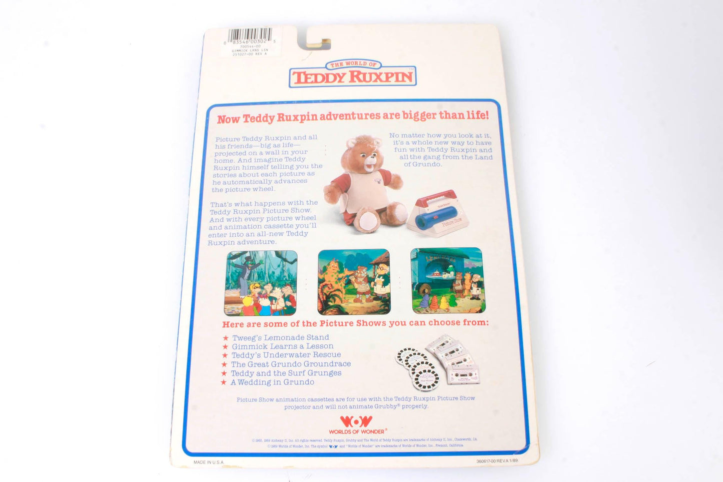 Teddy Ruxpin Picture Show with Tapes and pictures, Still in Box