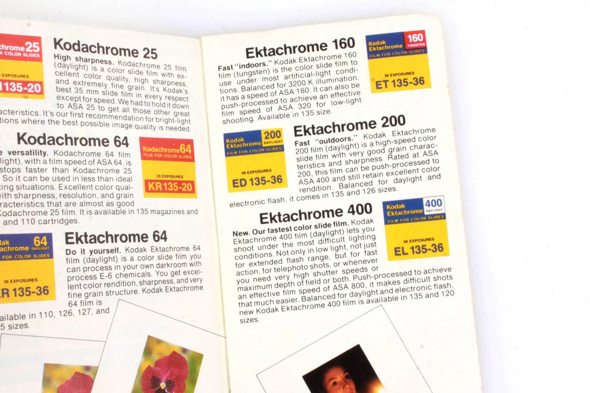 Various Kodak Film Facts Brochures