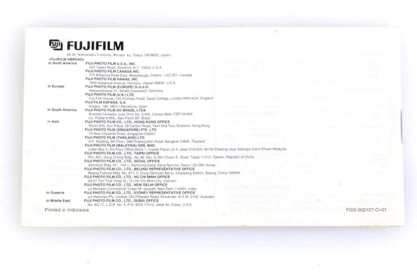 Fujifilm Discovery S1200 Zoom Date Owners Manual
