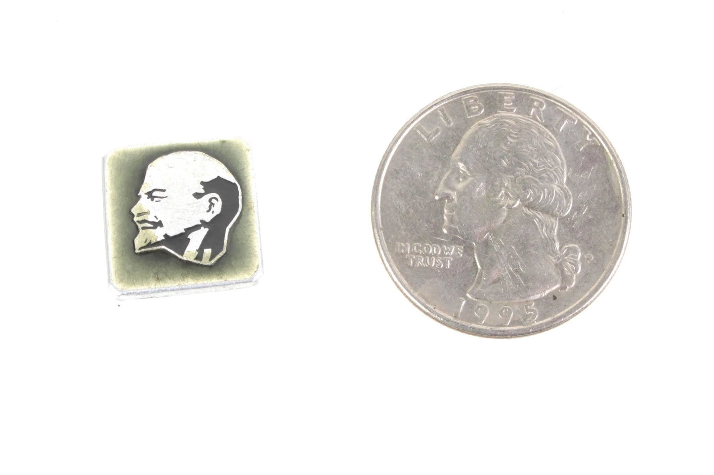 Square Lenin Portrait Pin