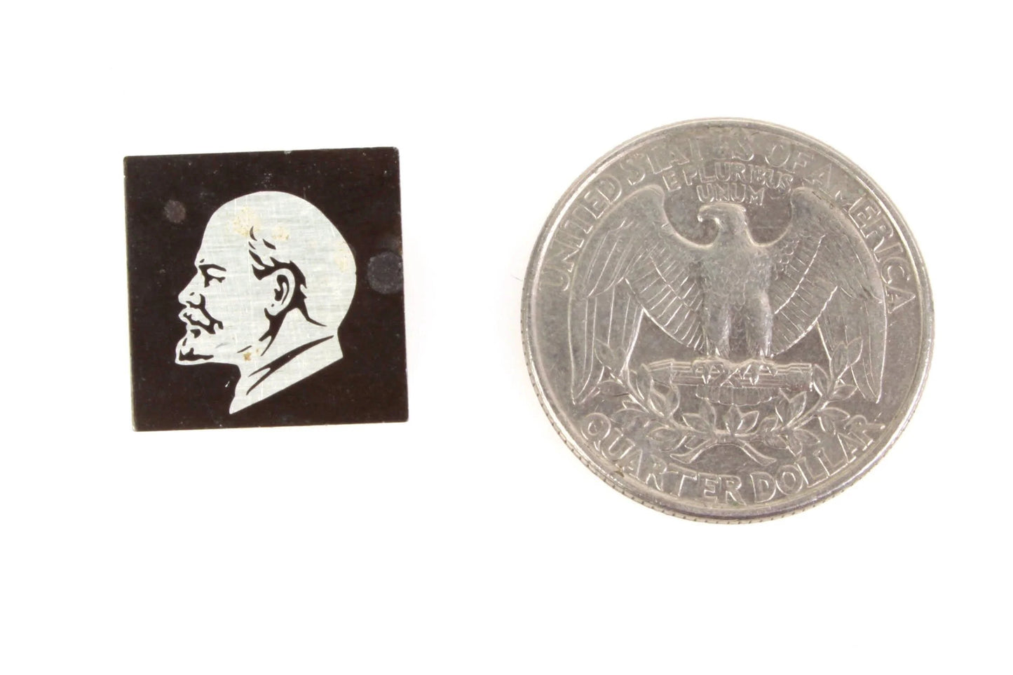 Black and Silver Lenin Portrait Pin