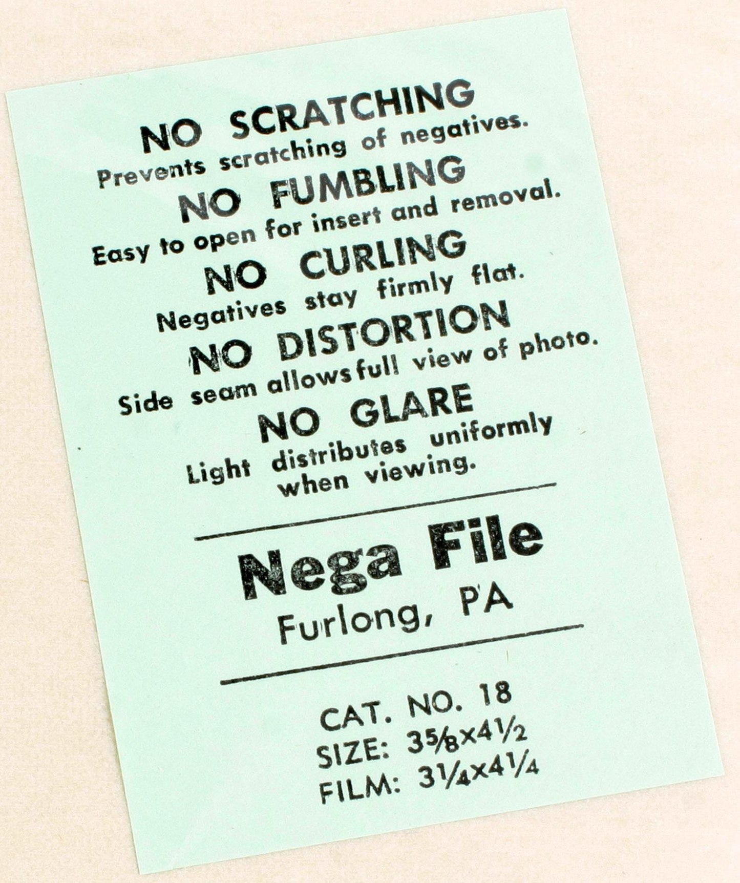 Negative Photo Glassine 3 5/8x 4 1/2 100 Pack