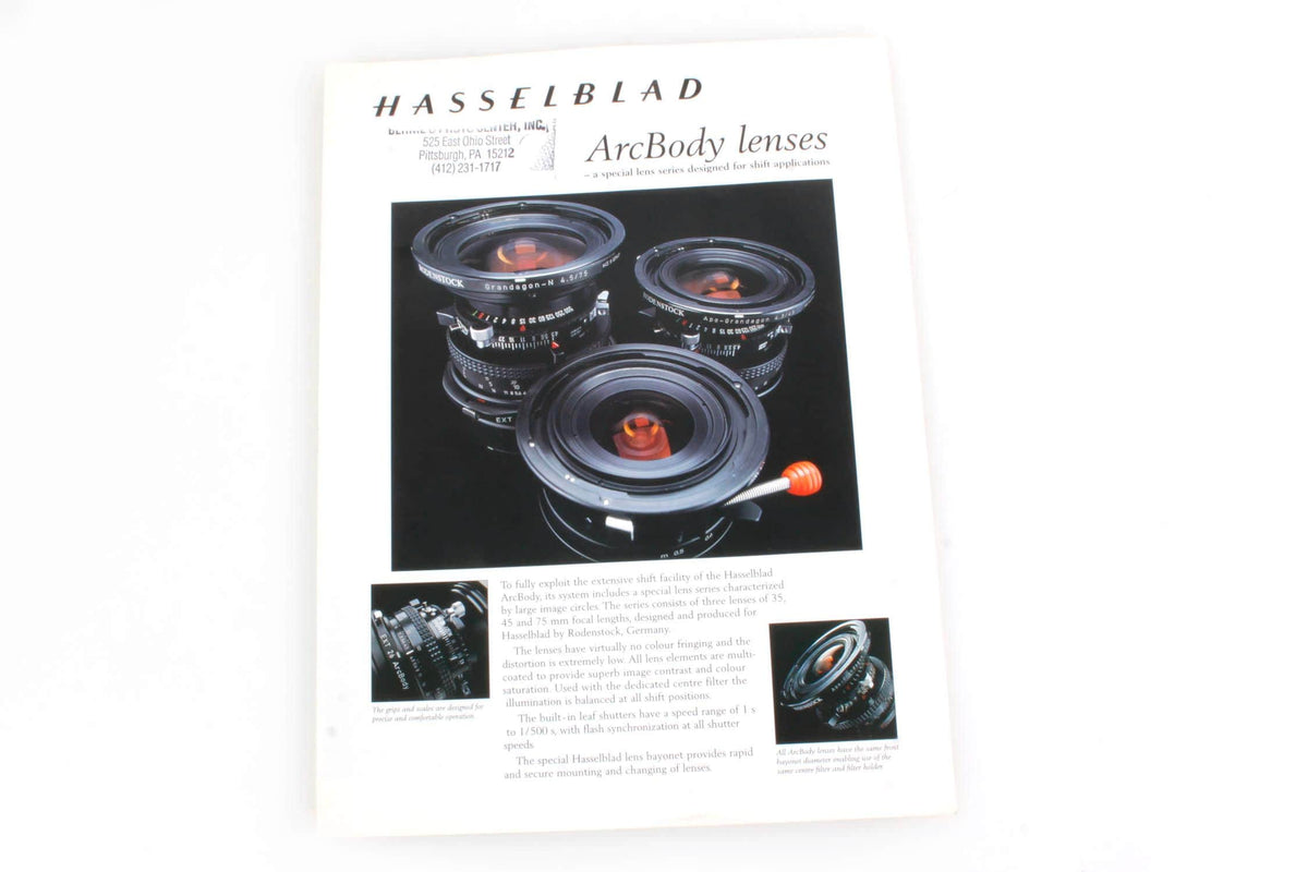 Hasselblad Arcbody Lenses Brochure