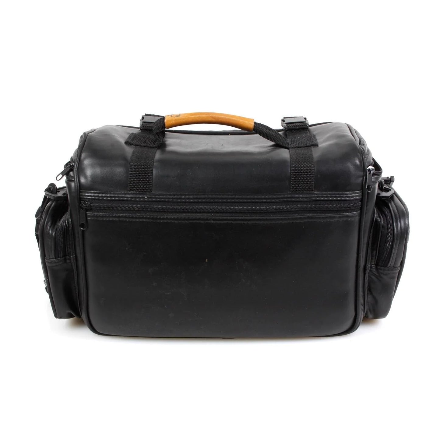 Vintage Black Leather Camera Bag Large