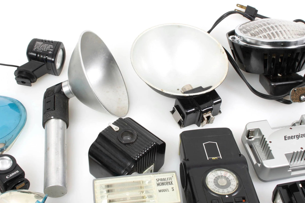 Lot of Broken Camera Flashes and Accessories PARTS