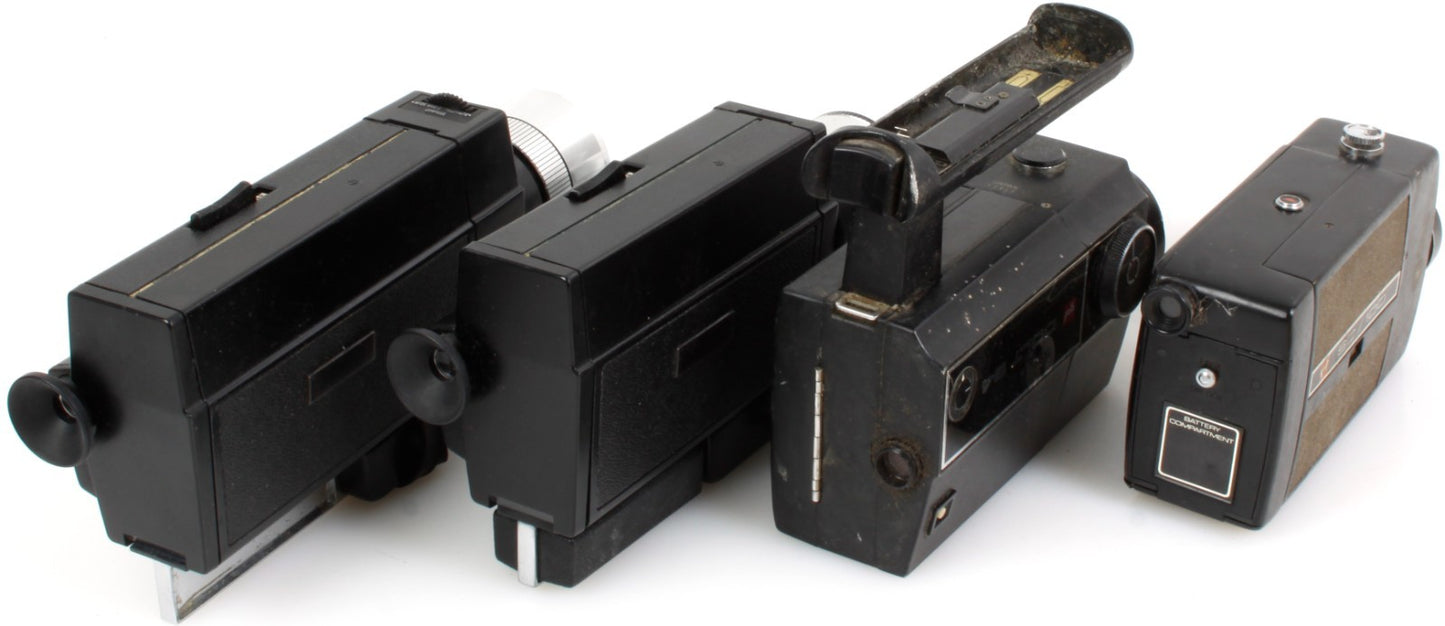 Super 8 Movie Camera Lot of 4 AS IS