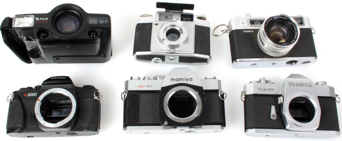 Vintage 35mm Camera Lot of 6 For Prop or Repair Only