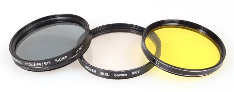 55MM FILTERS, SET OF 3 (K-2 MED YEL, SKY POLARIZE)