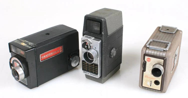 ART DECO MOVIE CAMERA COLLECTION, SET OF 3