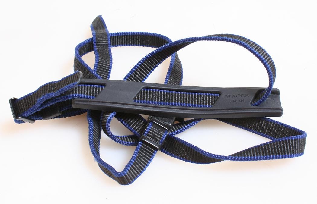 Minolta Strap Blue / Black Thin Vintage