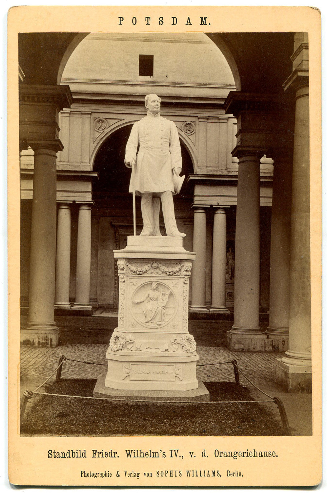 STATUE VON FRIEDRICH WILHELM. POTSDAM, GERMANY. CABINET CARD.