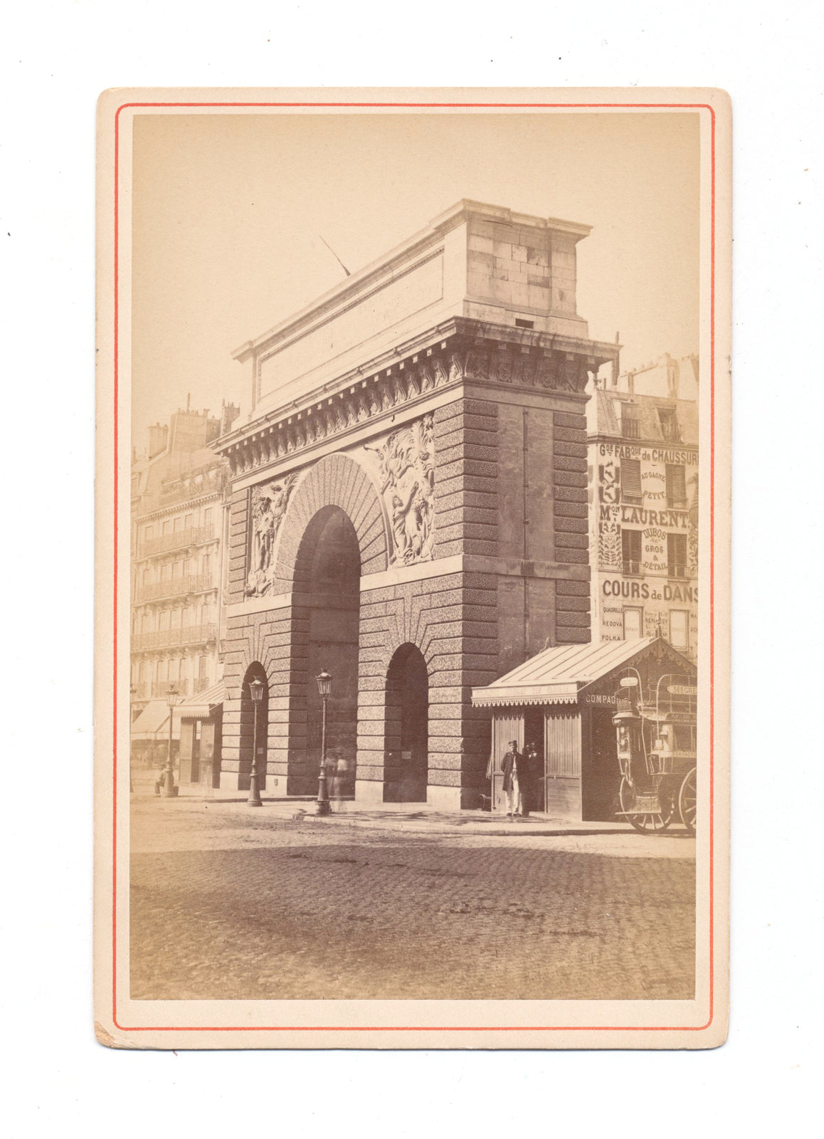 Porte Saint-Martin Monument Triumphal Arch Vintage Cabinet Card