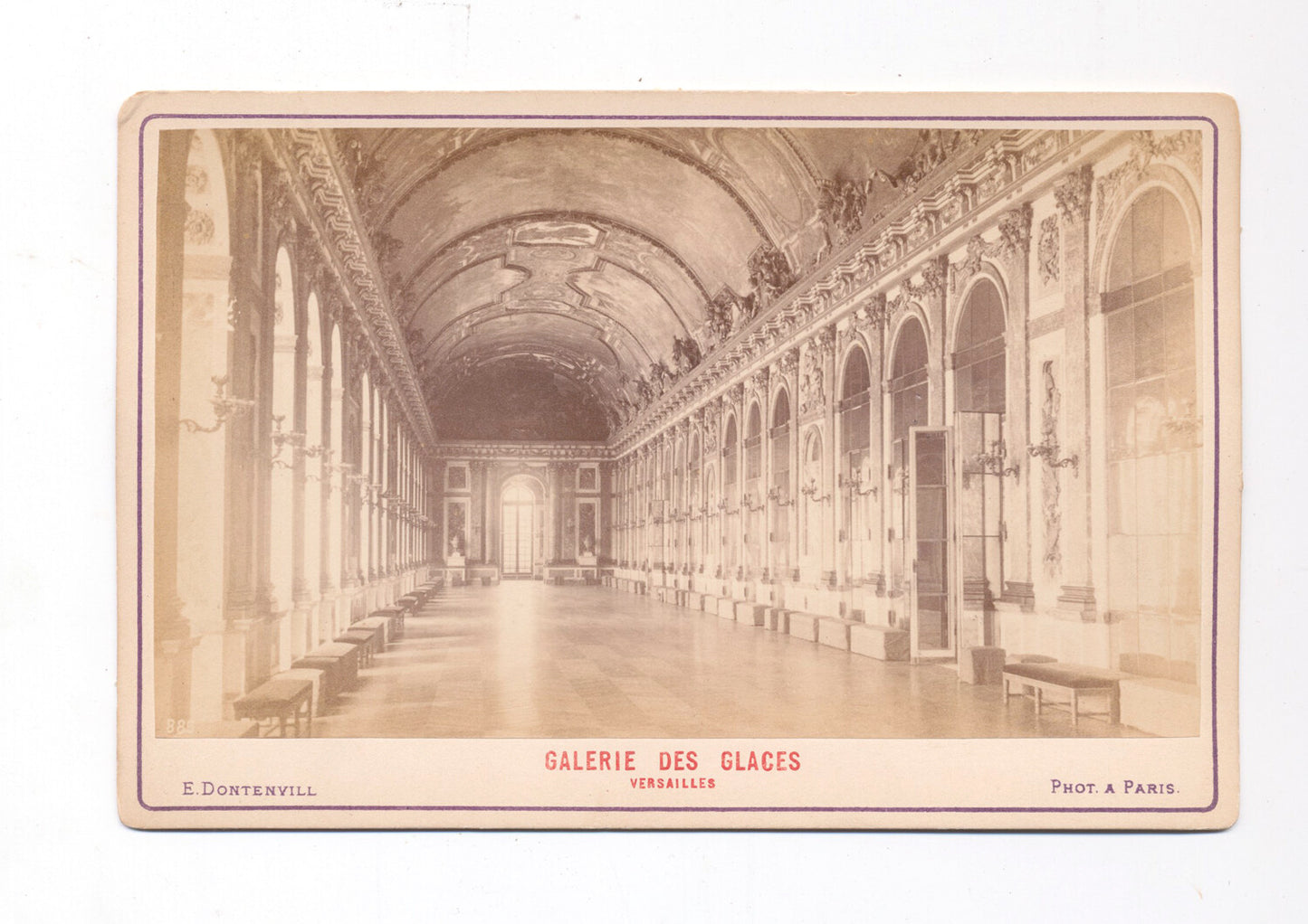 Gallery Des Glaces in Paris, Vintage Cabinet Card