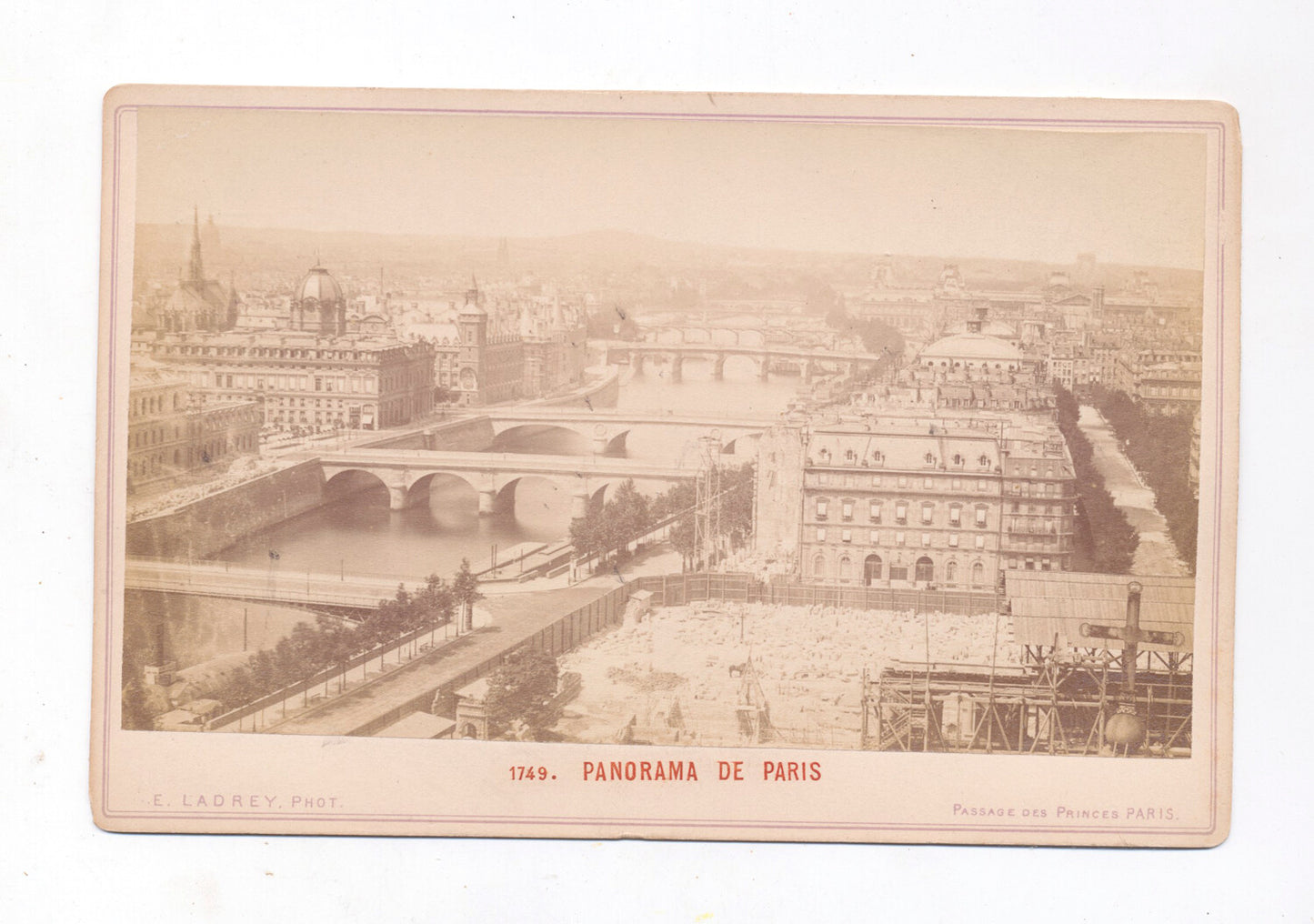 Panorama De Paris, Vintage Cabinet Card