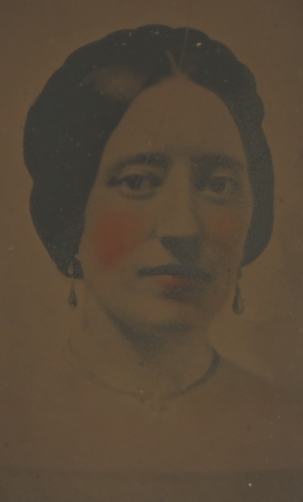 Rare Tinted Ambrotype Portrait - 9th Plate Antique Photo, No Case, Victorian Era