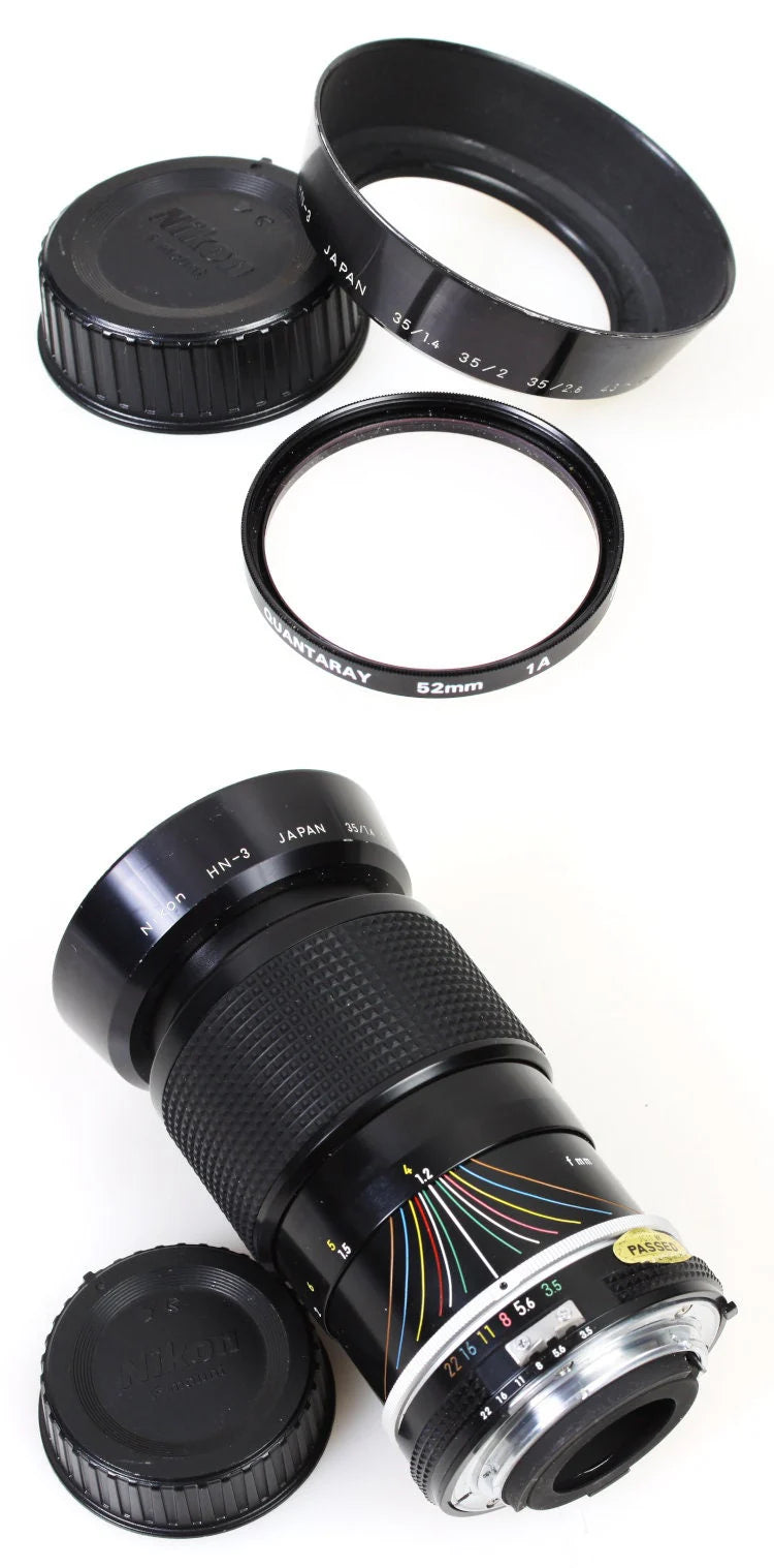 Nikon em/fm/fe/fa/f3 zoom 43-86mm f/3.5ais lens with accessories