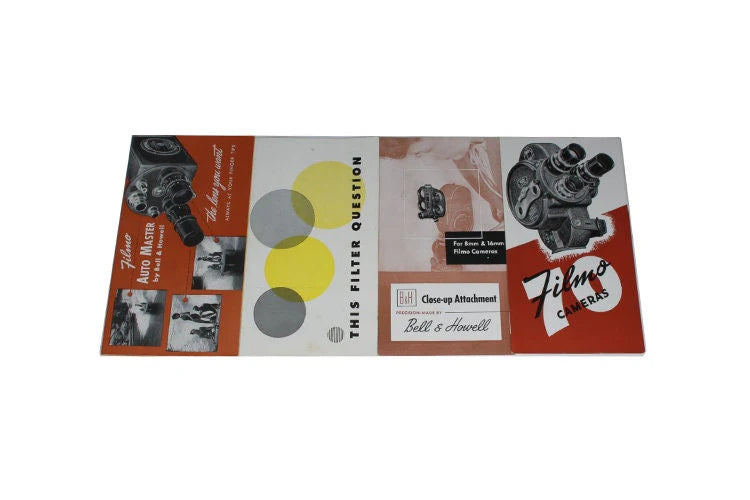Filmo 8mm and 16mm Motion Picture Cameras Booklets Bell & Howell Set of 4
