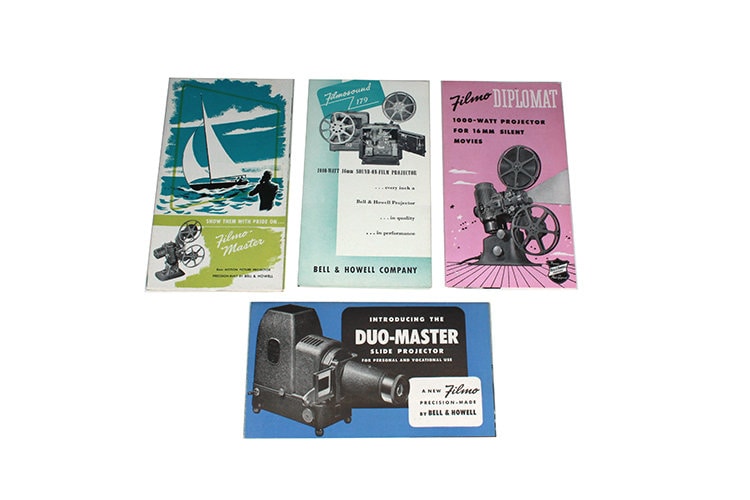 Filmo Projectors 16mm and Slide Brochures Bell & Howell Set of 4