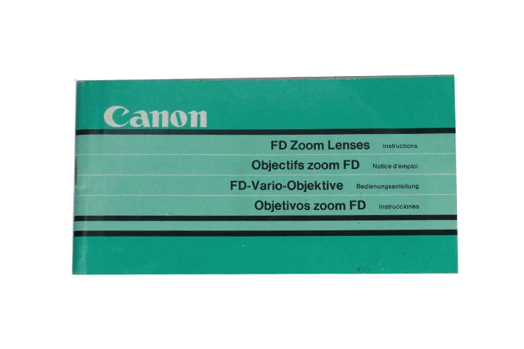FD Zoom Lens Canon Instructions Stapled Pamphlet