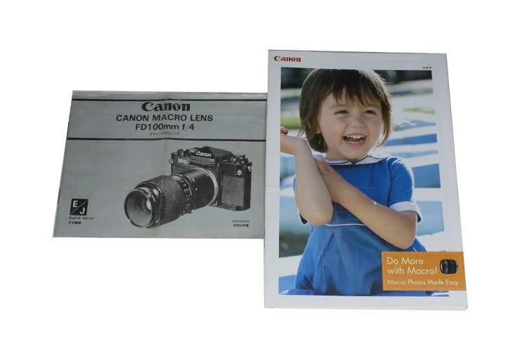 FD MACRO 100MM F4 CANON LENS INSTRUCTIONS & DO MORE WITH MACRO BOOK