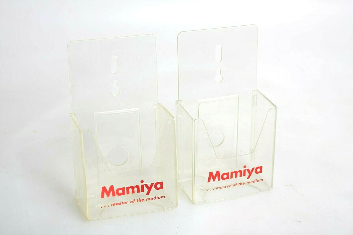 Mamiya Camera Brochure racks Set of 2
