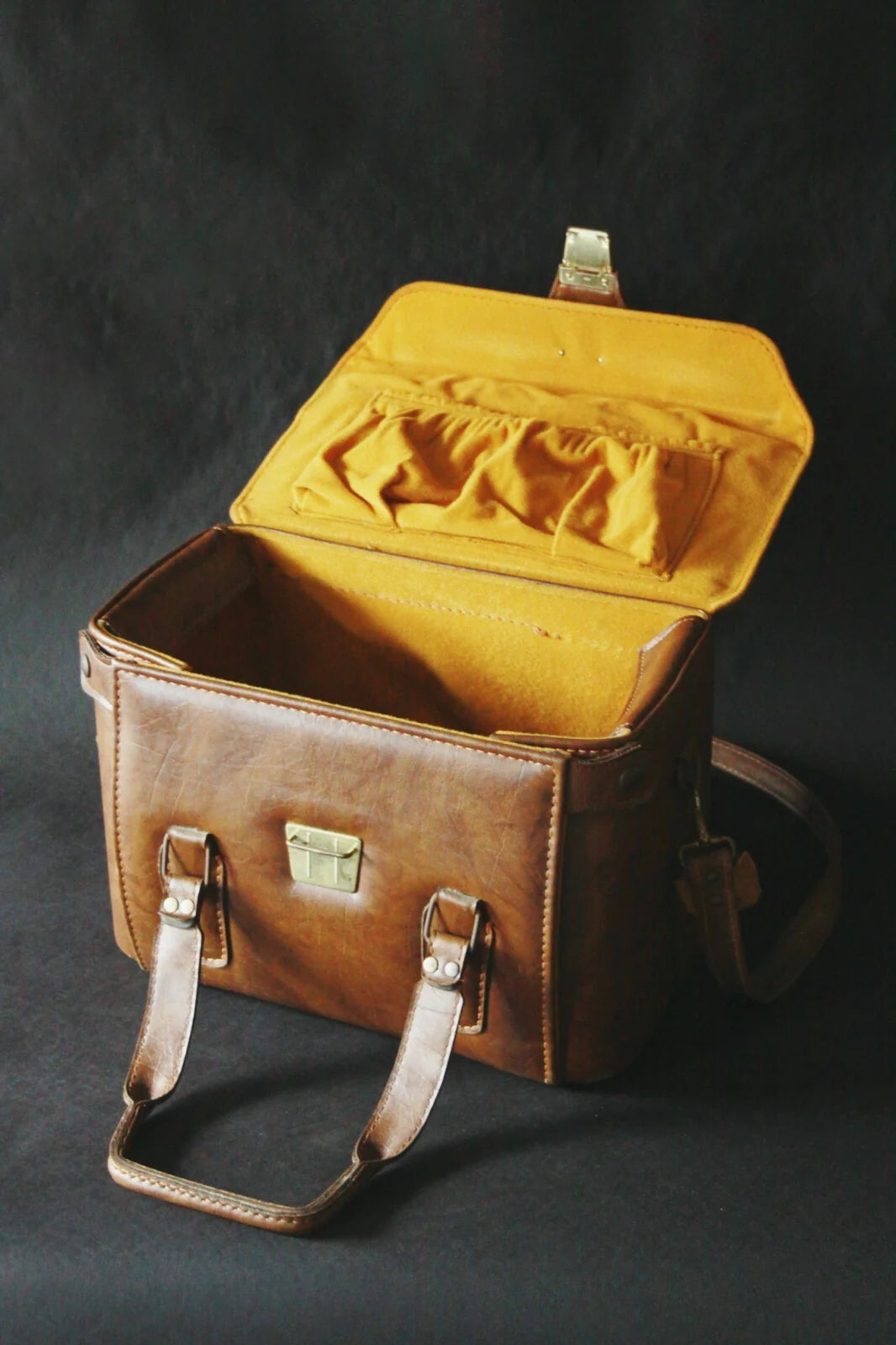 Leather Vintage Camera Bag with Camera Case