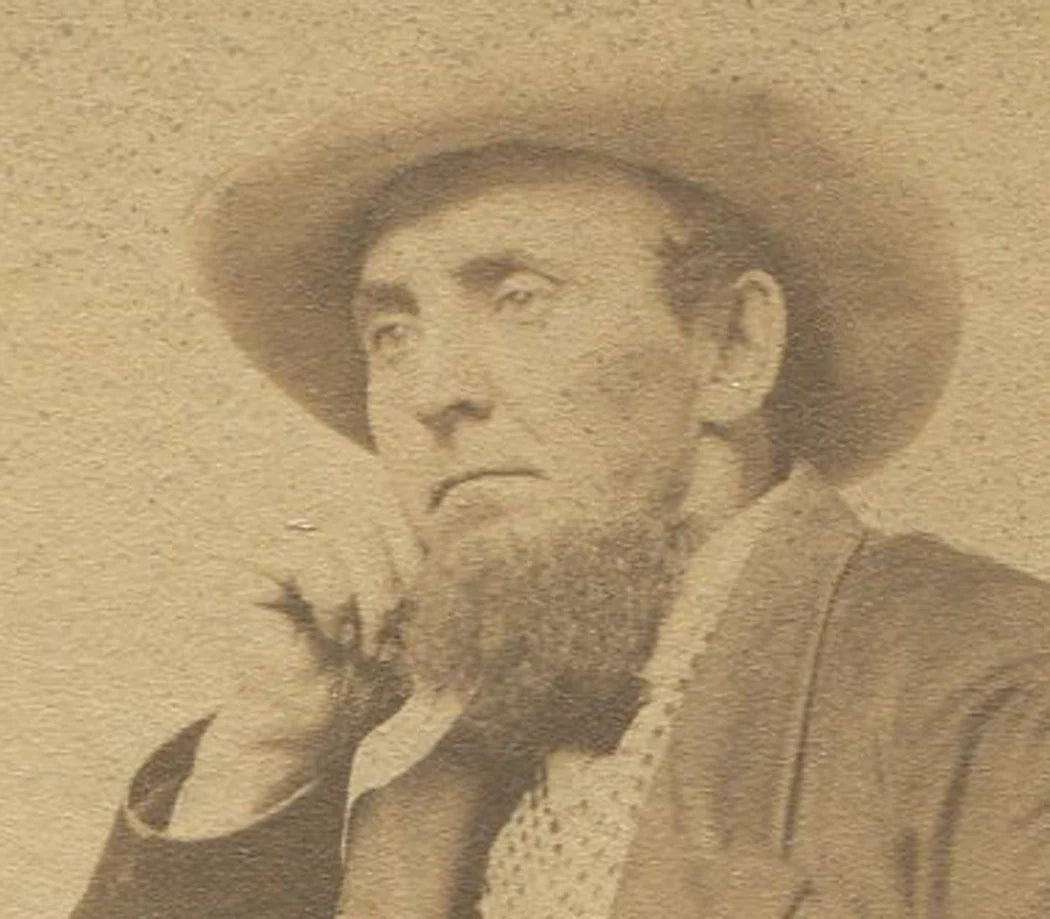 WILLIAM WALKER. MAN IN COWBOY HAT, BEARD. CEDAR RAPIDS, IOWA.GREAT OUTFIT