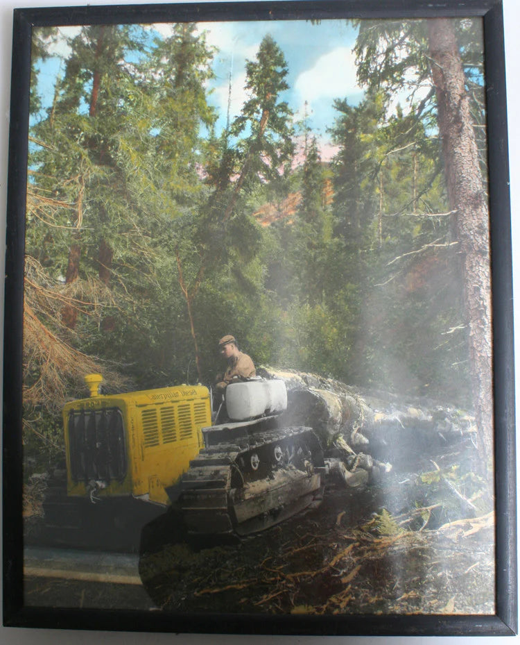 SET OF TWO 16X20 FRAMED COLOR PHOTOS OF CATERPILLAR MACHINES AT ALASKA GOLDMINE