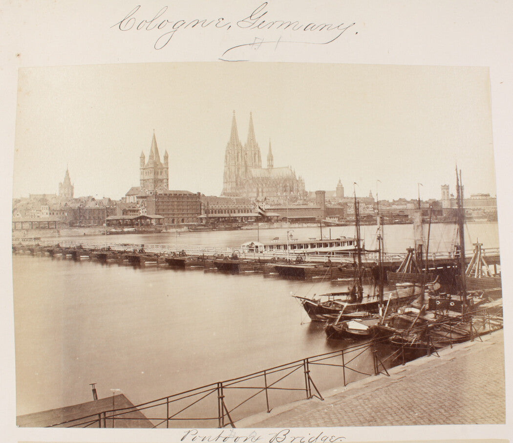 COLOGNE, GERMANY. PONTOON BRIDGE. 8x10 reprint