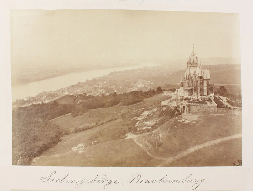 Vintage Siebengebirge Drachenburg Castle on a Hill 8x10 Print -- European