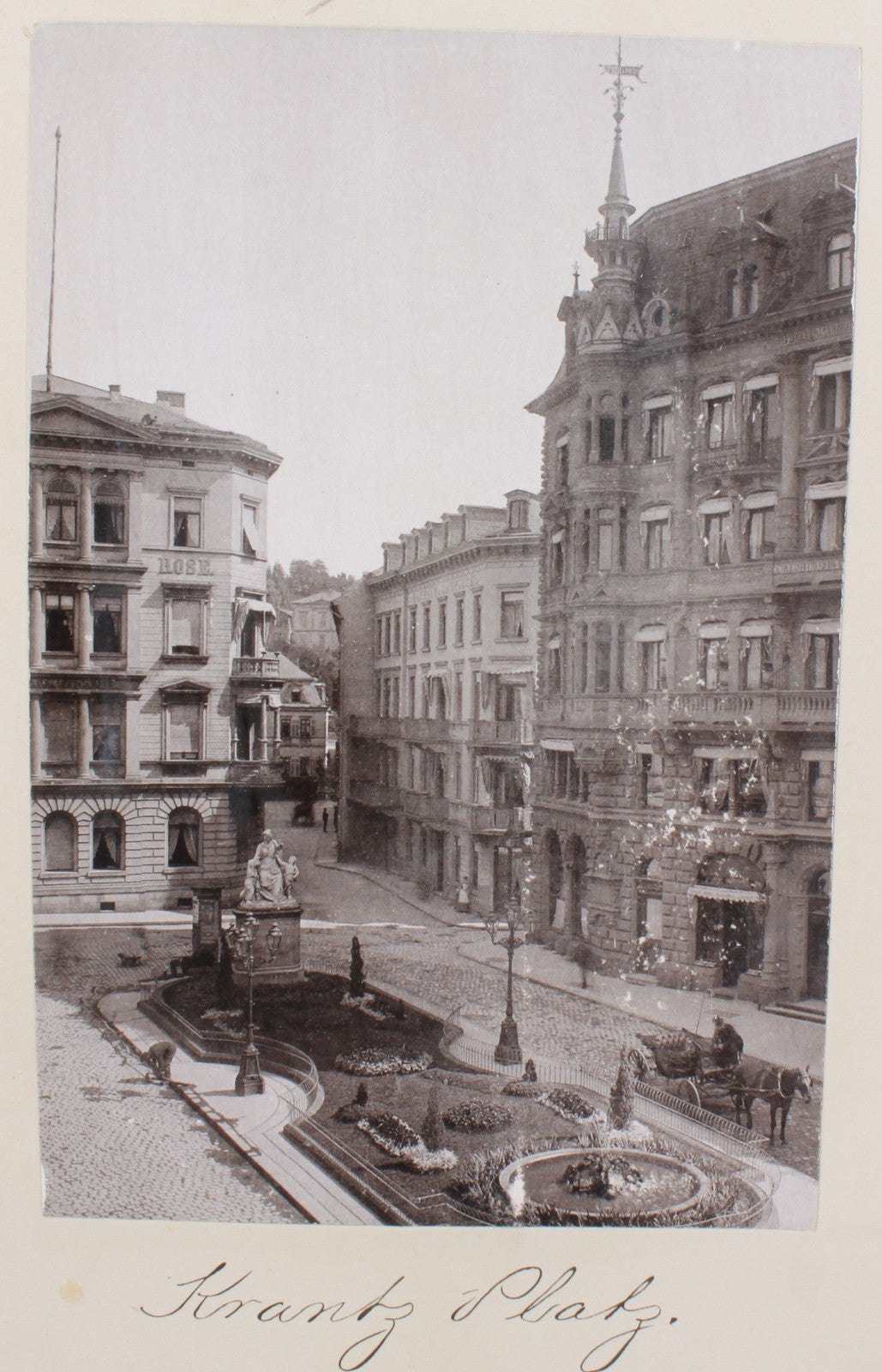 Vintage Wiesbaden Street Scene with Garden 8x10 Print - Wall Art, Germany