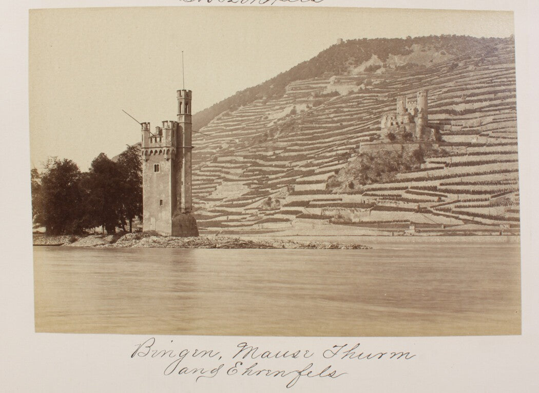 Vintage 8x10 Photo Print: Mausethurm & Ehrenfels Castle Tower, Bingen, Germany -