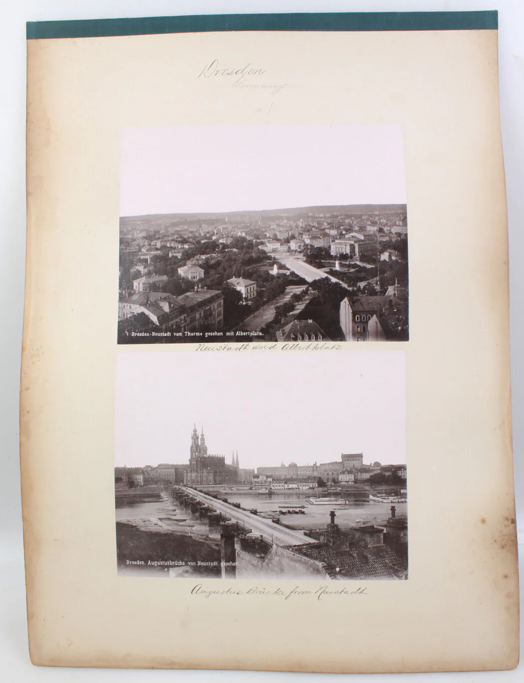 DRESDEN, GERMANY STREET/ARCHITECTURAL SCENES. 4 ALBUMEN PHOTOS.