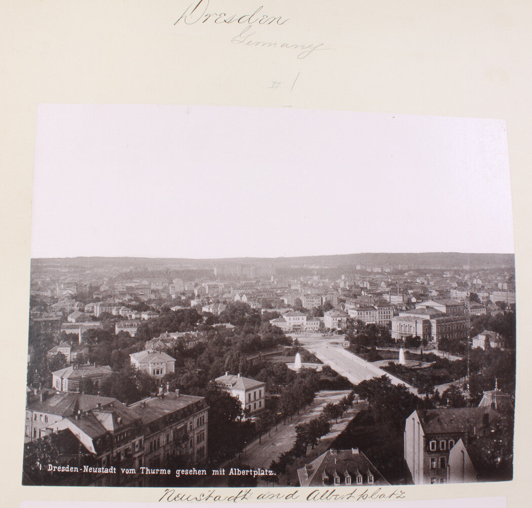 NEUSTADT AND ALBERTPLATZ. DRESDEN, GERMANY. BIRDS EYE VIEW. 8x10 reprint