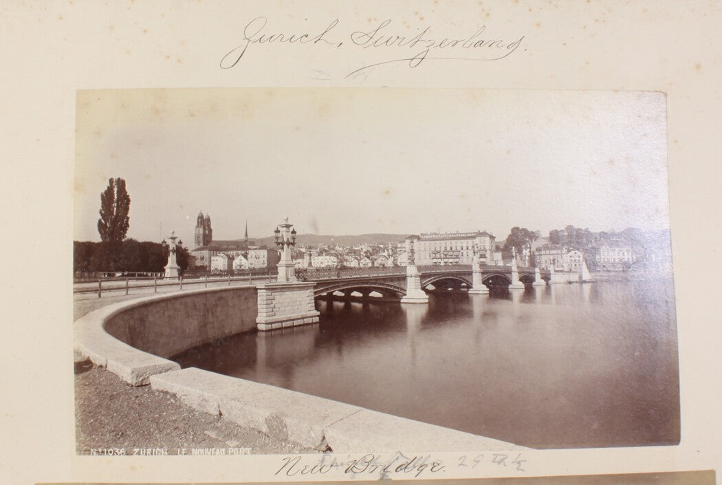 Vintage Zurich Bridge Photo Print, 8x10 Reprint, Swiss Cityscape Wall Art,