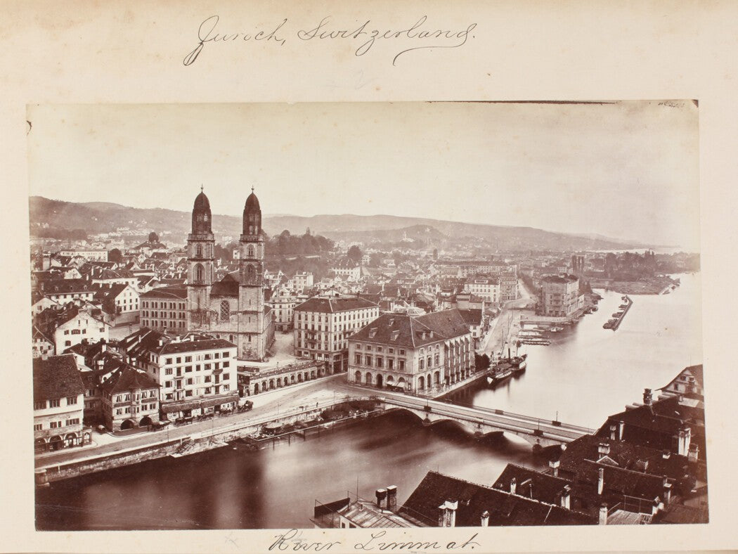 Vintage River Limmat Zurich Photo Print 8x10, Switzerland Wall Art, European