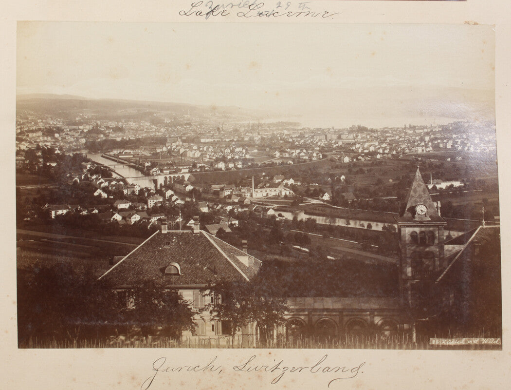 ZURICH, SWITZERLAND. 19TH CENTURY CITY VIEW. 8x10 reprint