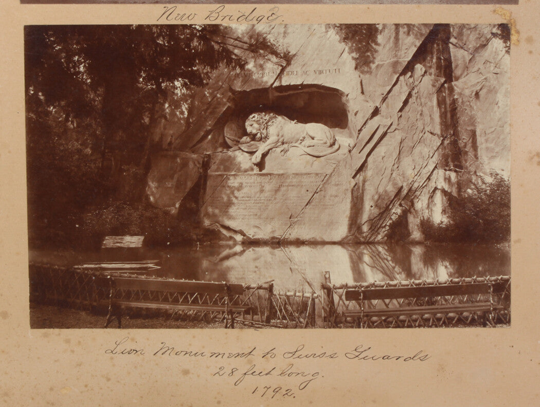 LION MONUMENT TO THE SWISS GUARD. 8x10 reprint