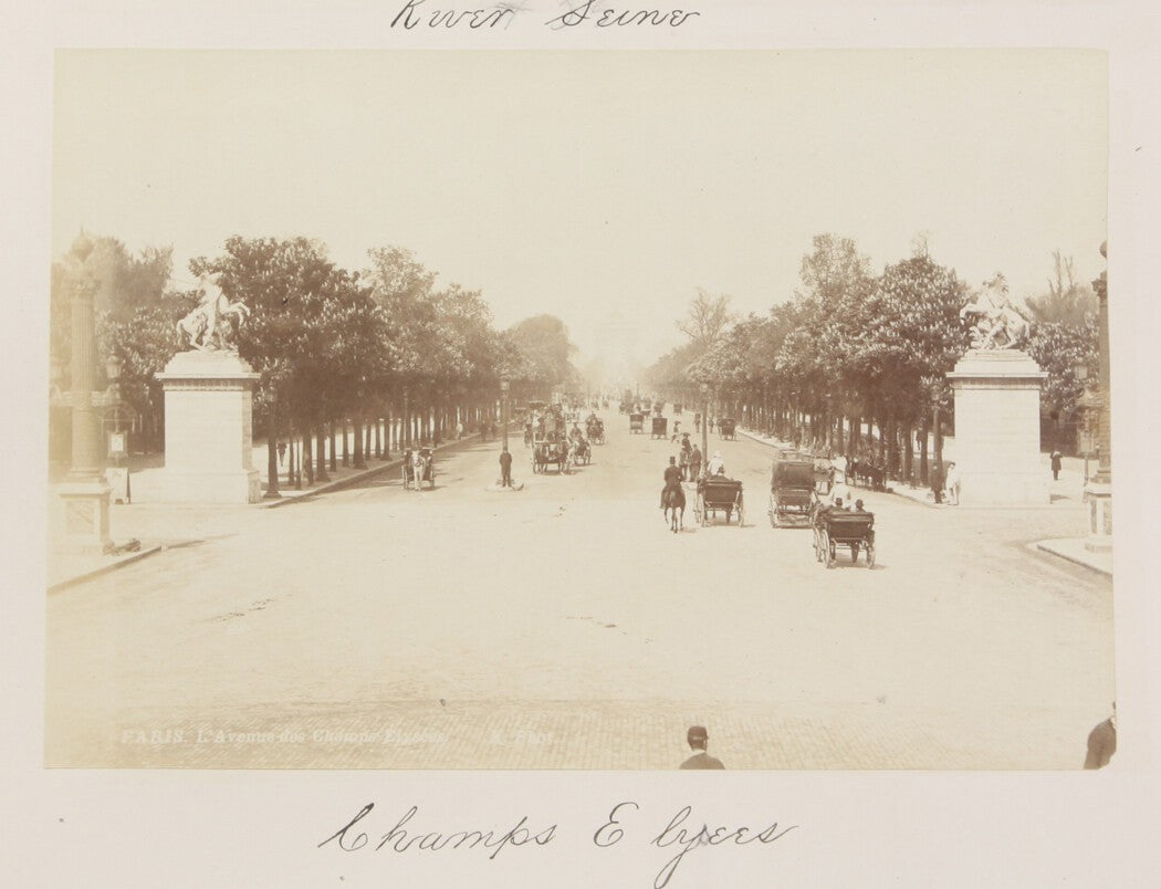 Vintage Champs-Élysées Paris Carriage Traffic 8x10 Reprint - Wall Art Photo,