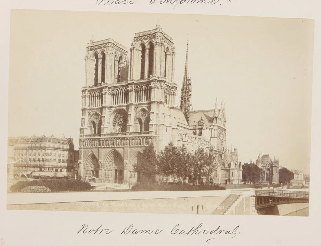 Vintage Notre Dame Cathedral Towers Photo Print - Paris, France Wall Art, 8x10