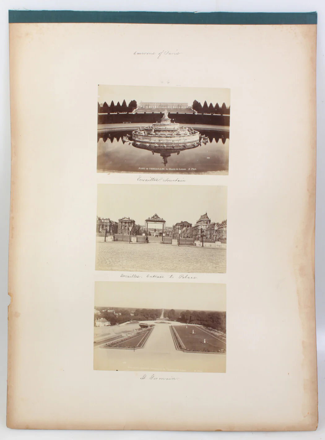 PARIS, FRANCE, PALACES, GARDENS, MONUMENTS AND STREET SCENES. 6 ALBUMEN PHOTOS.