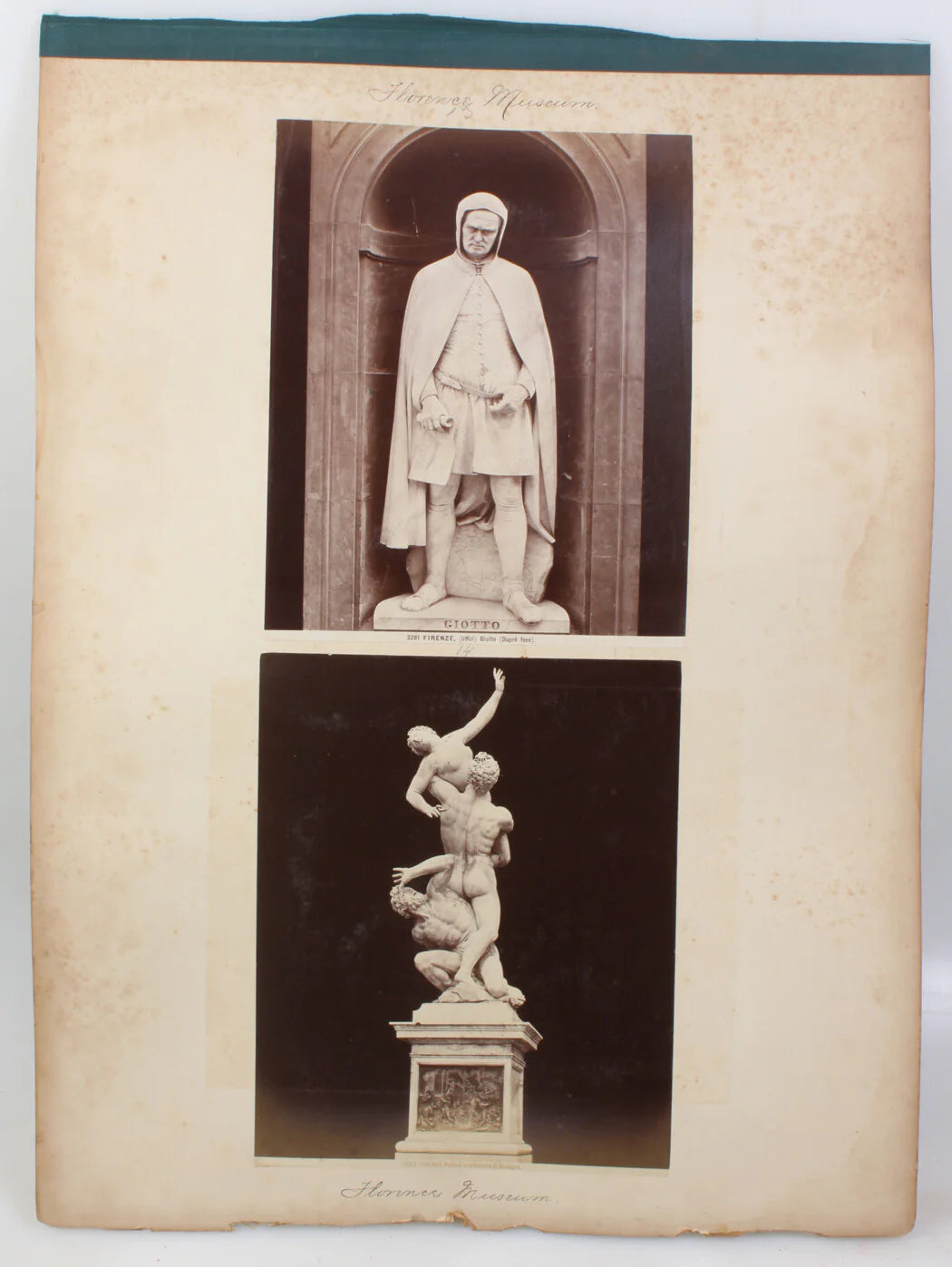 STATUES, FLORENCE, ITALY. 4 ALBUMEN PHOTOS.