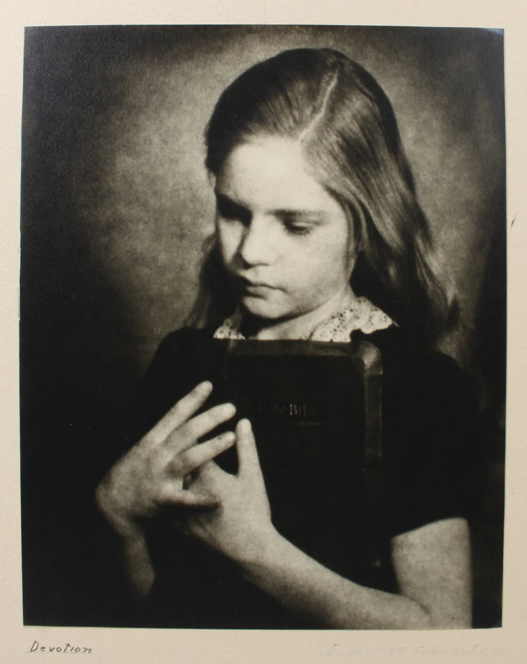 PHOTO PICTORIALISM,YOUNG GIRL WITH BIBLE.