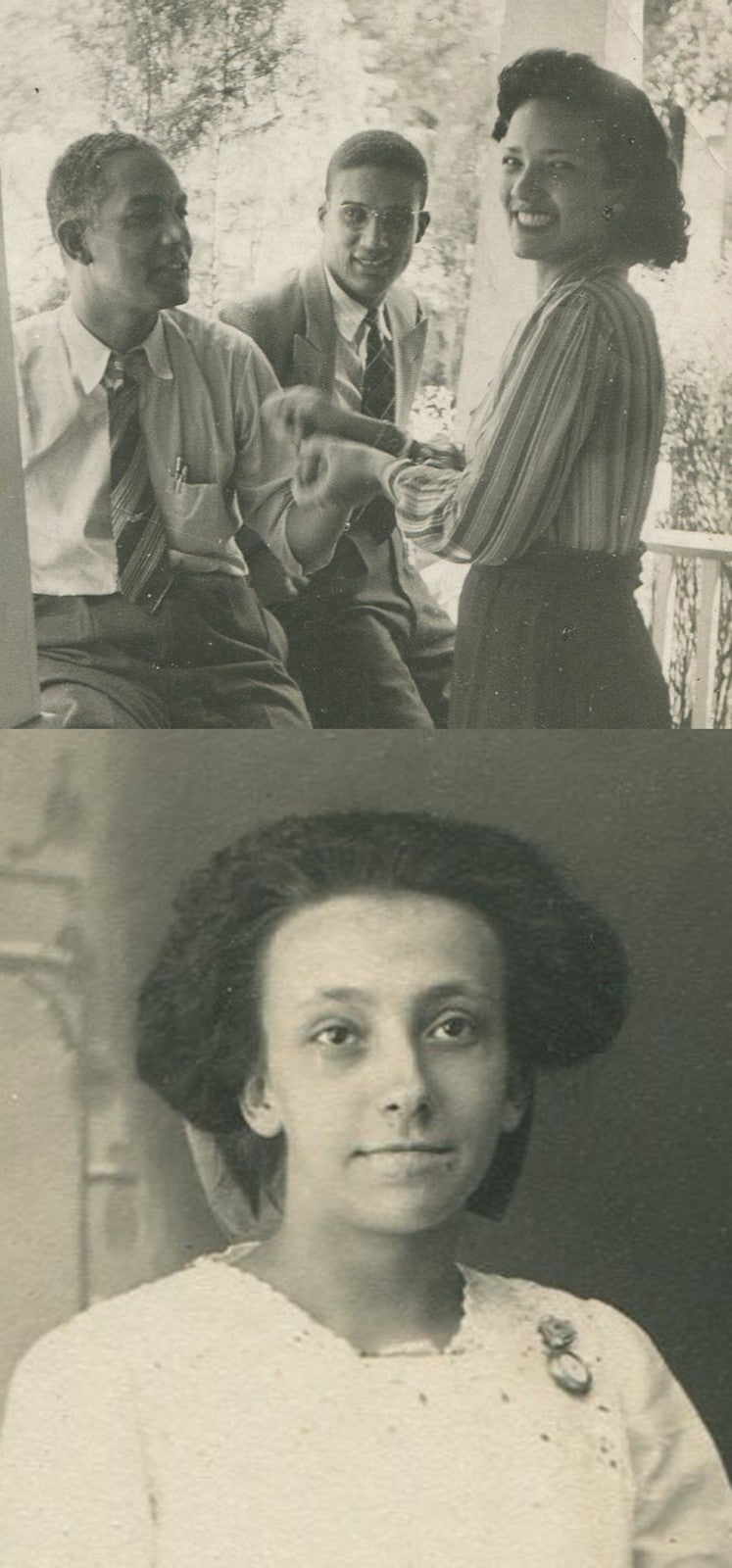 Vintage African American Family Photo Postcard - Two Candid Impromptu Shots,