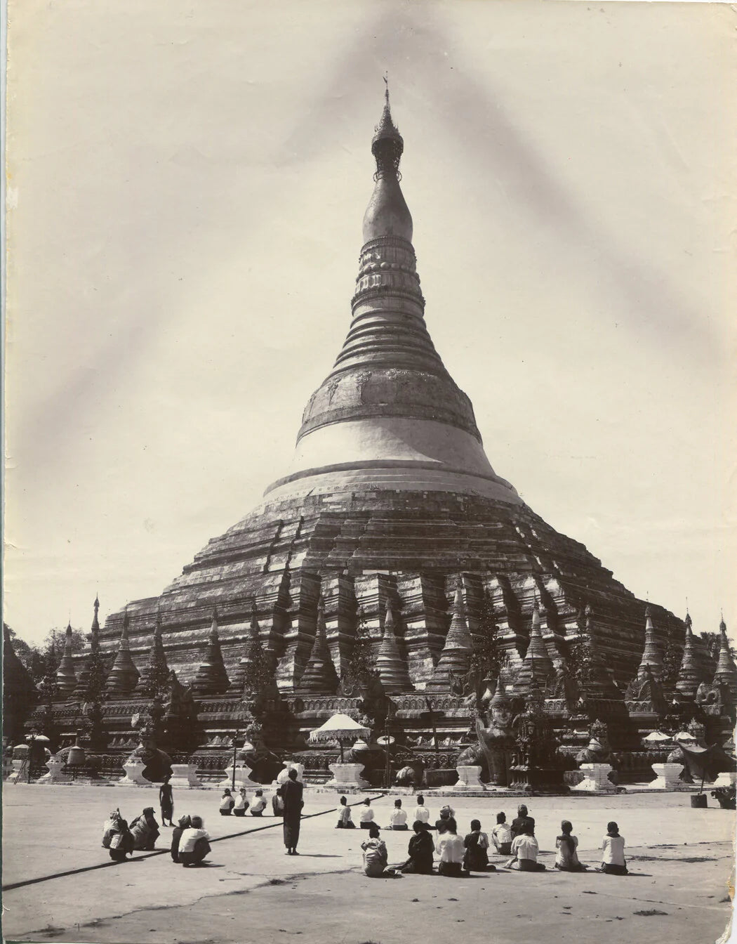 SHWEDAGON PAGODA, BURMA. UNMOUNTED ALBUMEN, 11 X 8.5 INCHES. 1880.