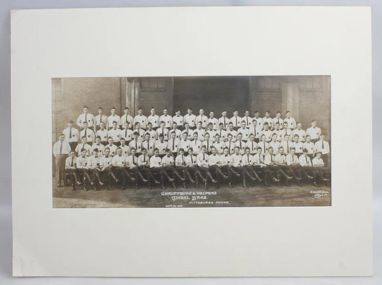 1928 10X20 PHOTO OF CHAUFFEURS HELPERS OF GIMBEL DEPARTMENT STORE - PITTSBURGH