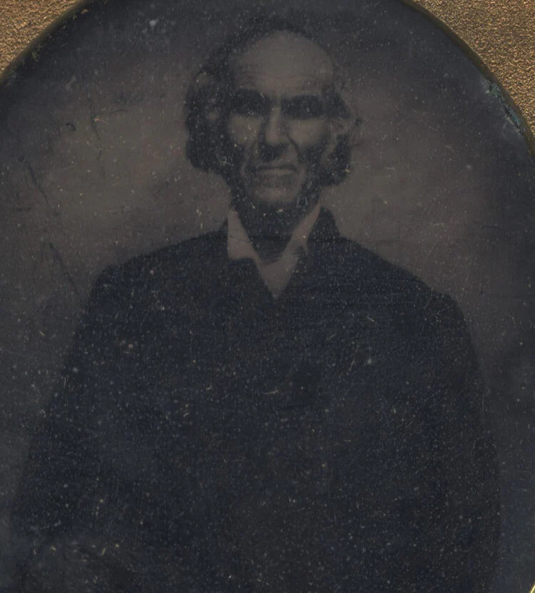 AMBROTYPE PORTRAIT OF CRANKY OLD MAN