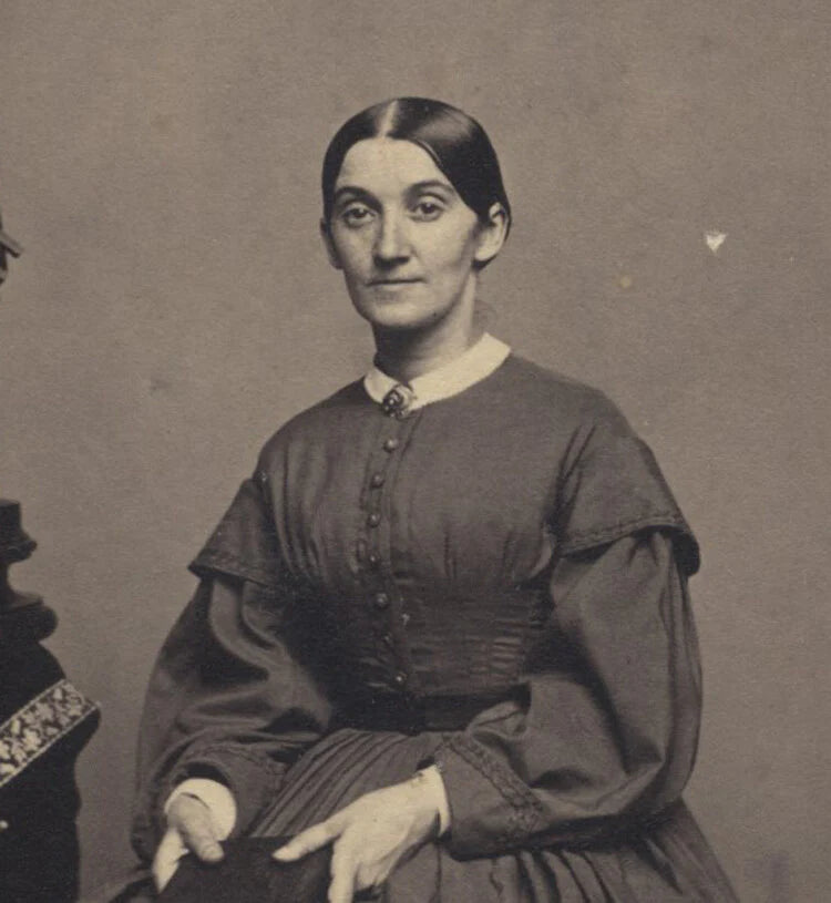 CDV OF WOMAN FROM LEISHEAR FAMILY ALBUM W/ CIVIL WAR ERA STAMP - BALTIMORE, MD