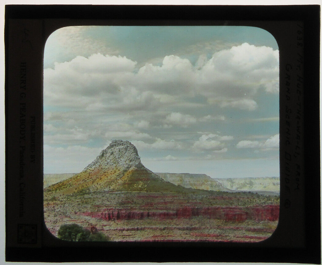 GRAND SCENIC DIVIDE. GRAND CANYON, AZ. PHOTO ON GLASS, HAND COLORED.